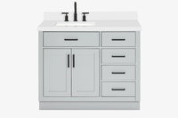 Ariel hepburn 42-43 in. left offset rectangle sink vanity with 0.75-1.5 inch with countertop