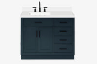 Ariel hepburn 42-43 in. left offset rectangle sink vanity with 0.75-1.5 inch with countertop
