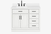 Ariel hepburn 42-43 in. left offset rectangle sink vanity with 0.75-1.5 inch with countertop