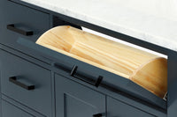 Ariel hepburn 43 in. right offset rectangle sink vanity with 0.75 in. carrara white countertop in white