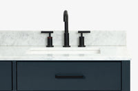 Ariel hepburn 43 in. right offset rectangle sink vanity with 0.75 in. carrara white countertop in white