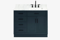 Ariel hepburn 42-43 in. right offset rectangle sink bathroom vanity with countertop 0.75-1.5 in edge
