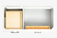 Ariel hepburn 43 in. right offset rectangle sink vanity with 0.75 in. carrara white countertop in white