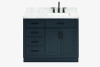 Ariel hepburn 42-43 in. right offset rectangle sink bathroom vanity with countertop 0.75-1.5 in edge
