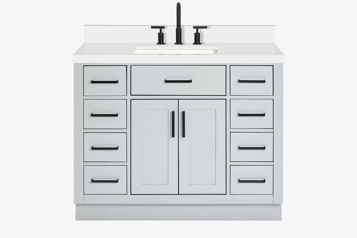 Ariel hepburn 42-43 in. rectangle sink bathroom vanity with countertop 0.75-1.5 edge