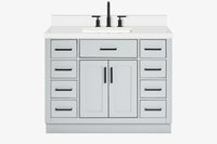 Ariel hepburn 42-43 in. rectangle sink bathroom vanity with countertop 0.75-1.5 edge