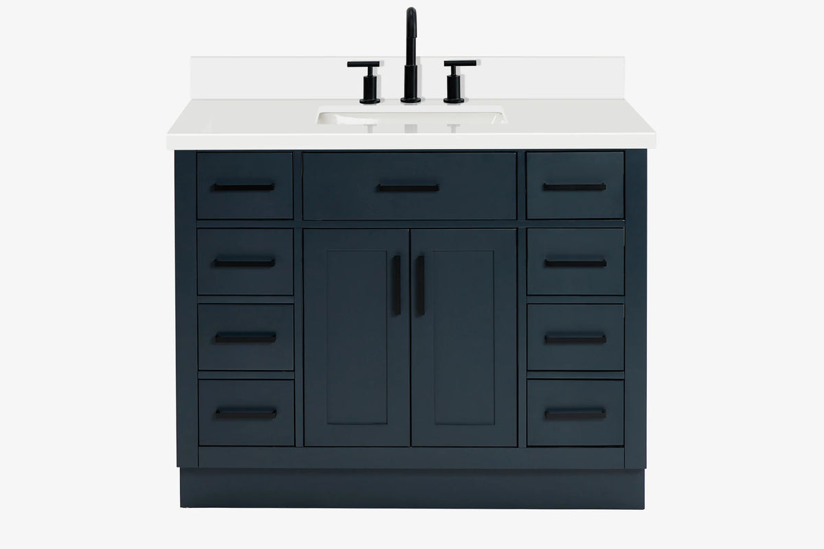 Ariel hepburn 42-43 in. rectangle sink bathroom vanity with countertop 0.75-1.5 edge