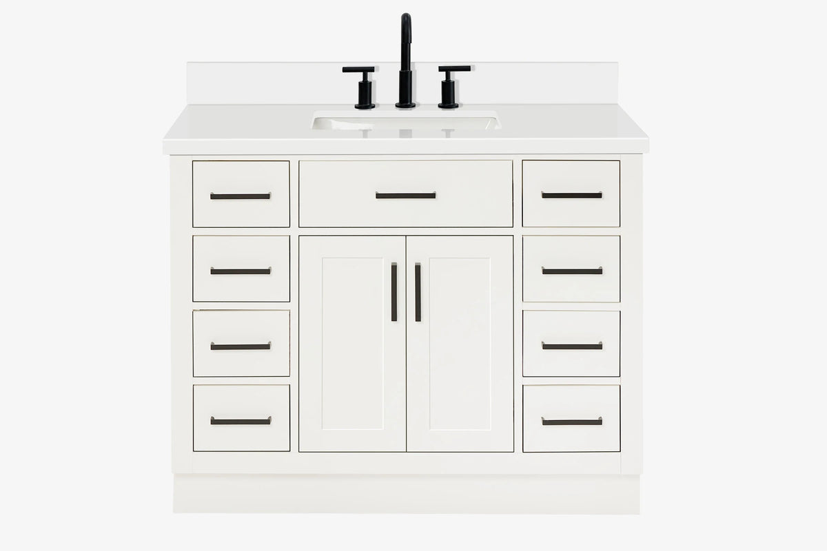 Ariel hepburn 42-43 in. rectangle sink bathroom vanity with countertop 0.75-1.5 edge