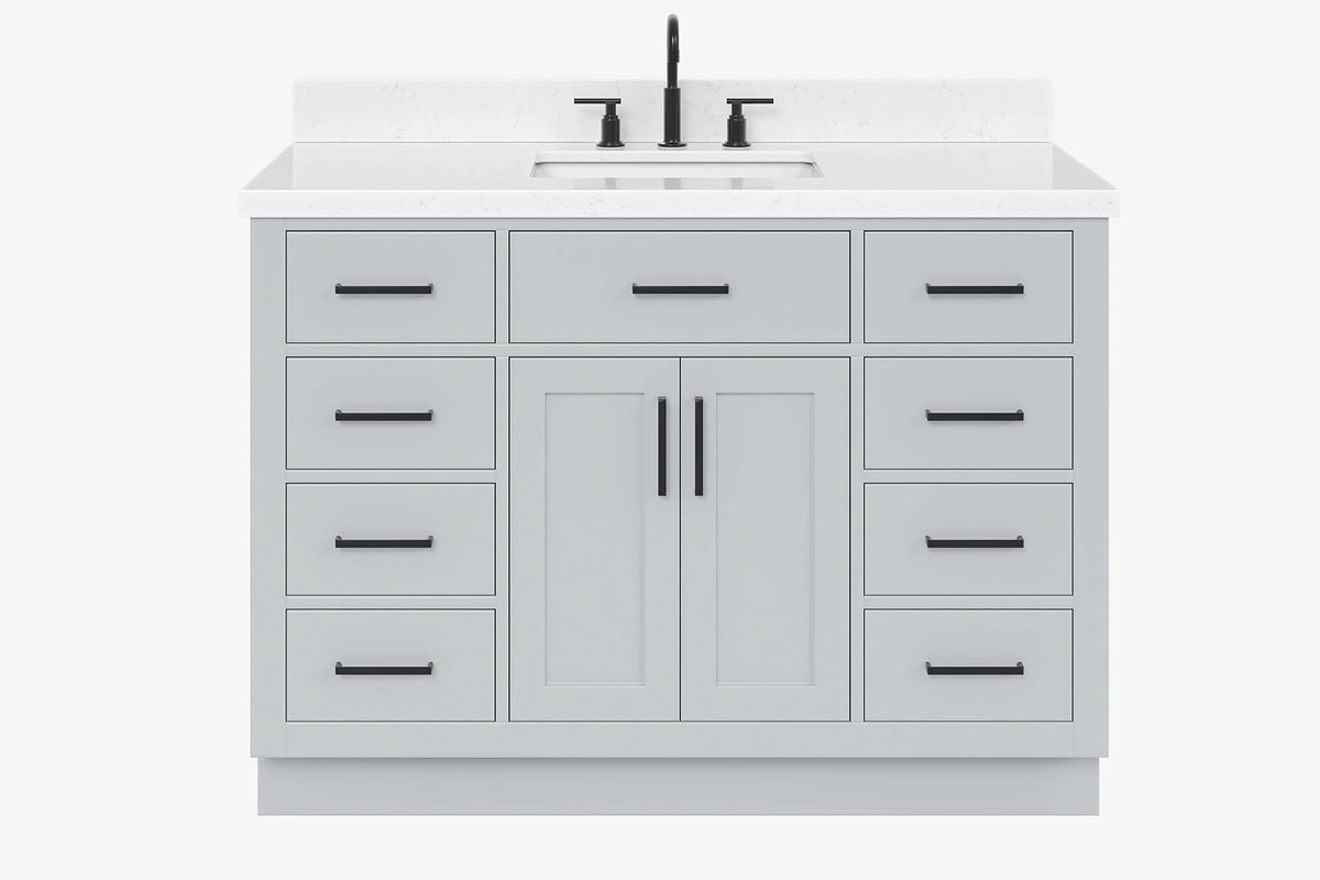 Ariel hepburn 48-49 in. rectangle sink bathroom vanity with  countertop 0.75-1.5 edge