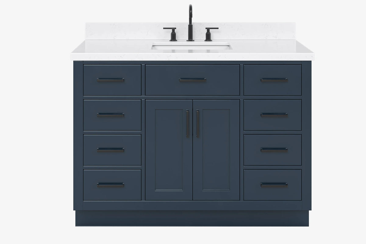 Ariel hepburn 48-49 in. rectangle sink bathroom vanity with  countertop 0.75-1.5 edge
