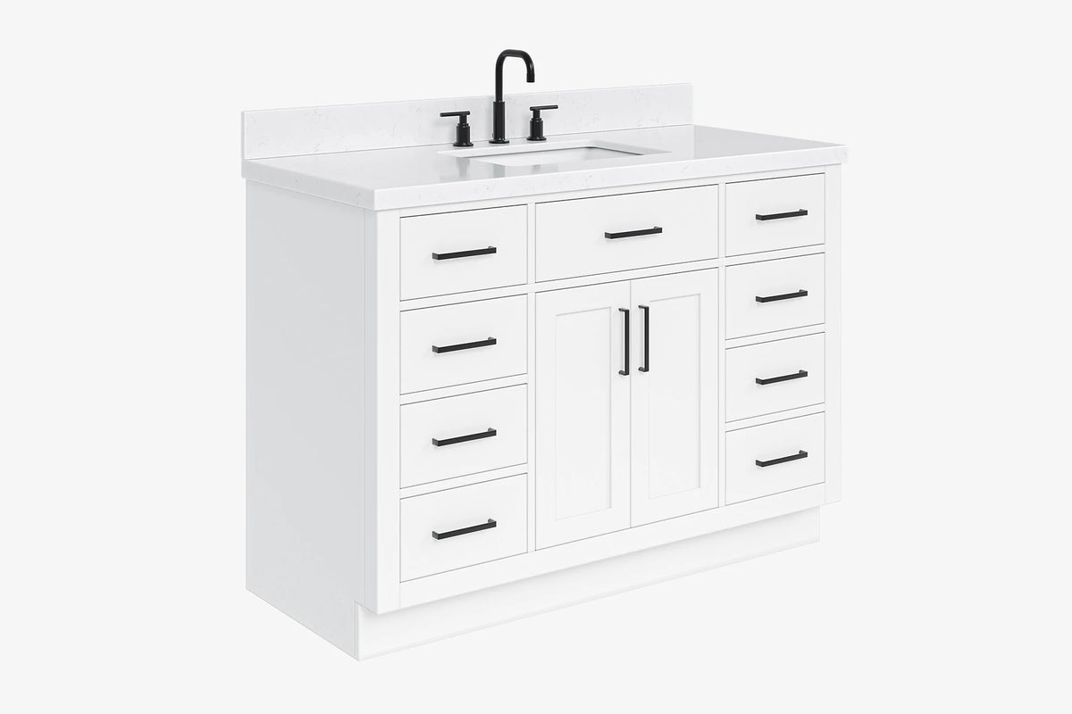 Ariel hepburn 48-49 in. rectangle sink bathroom vanity with  countertop 0.75-1.5 edge