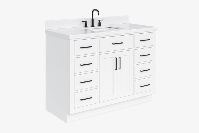 Ariel hepburn 48-49 in. rectangle sink bathroom vanity with  countertop 0.75-1.5 edge