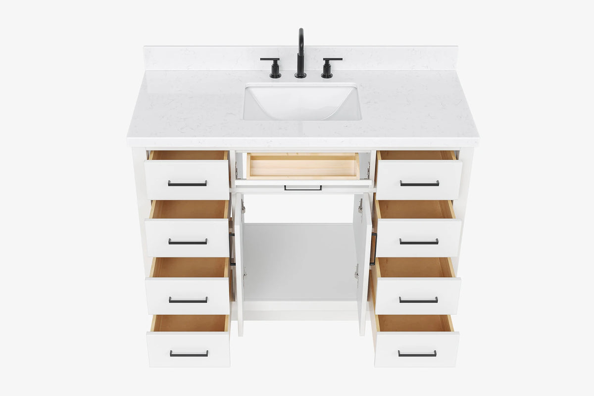 Ariel hepburn 48-49 in. rectangle sink bathroom vanity with  countertop 0.75-1.5 edge