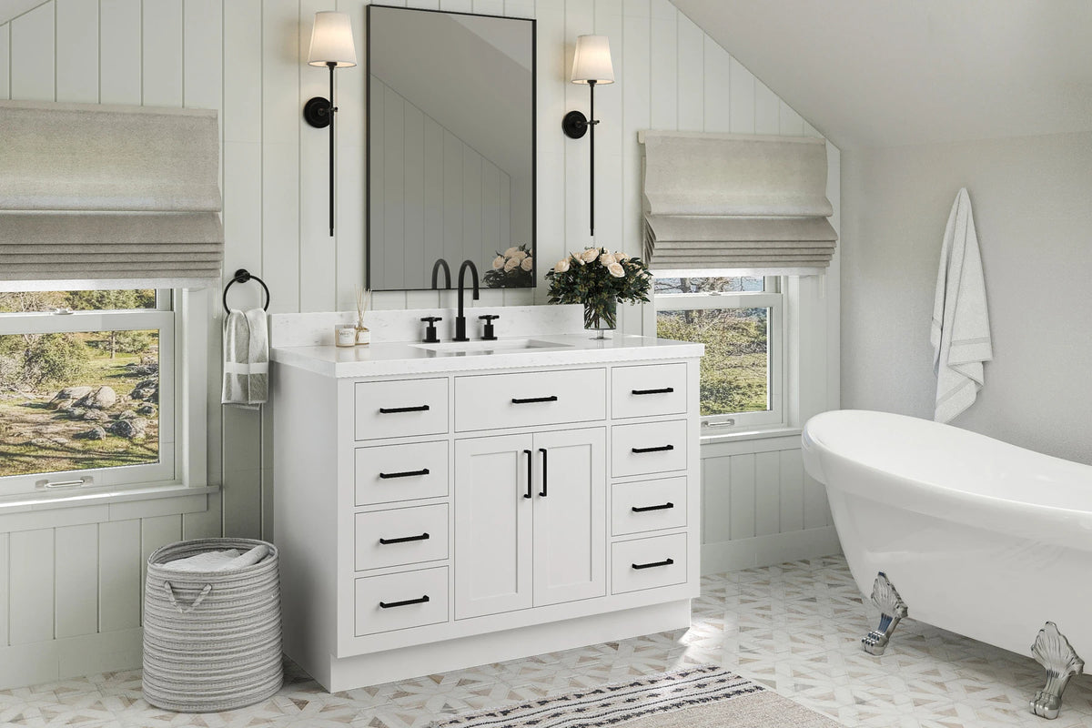 Ariel hepburn 48-49 in. rectangle sink bathroom vanity with  countertop 0.75-1.5 edge