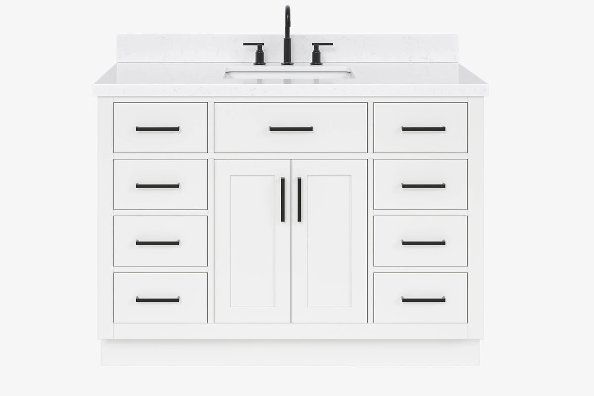Ariel hepburn 48-49 in. rectangle sink bathroom vanity with  countertop 0.75-1.5 edge