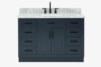 Ariel hepburn 48-49 in. rectangle sink bathroom vanity with  countertop 0.75-1.5 edge