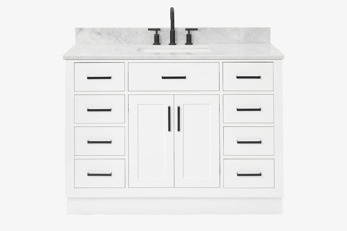 Ariel hepburn 48-49 in. rectangle sink bathroom vanity with  countertop 0.75-1.5 edge