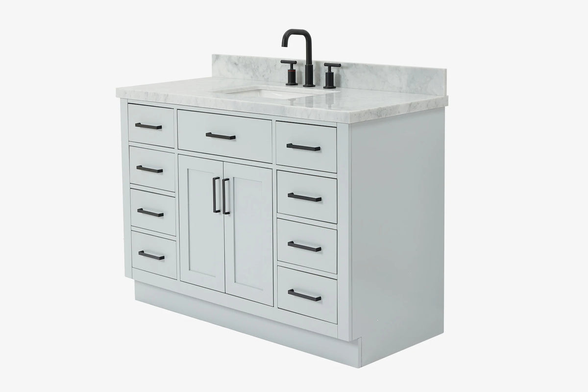 Ariel hepburn 48-49 in. rectangle sink bathroom vanity with  countertop 0.75-1.5 edge