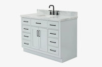 Ariel hepburn 48-49 in. rectangle sink bathroom vanity with  countertop 0.75-1.5 edge