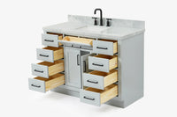 Ariel hepburn 48-49 in. rectangle sink bathroom vanity with  countertop 0.75-1.5 edge