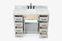 Ariel hepburn 48-49 in. rectangle sink bathroom vanity with  countertop 0.75-1.5 edge