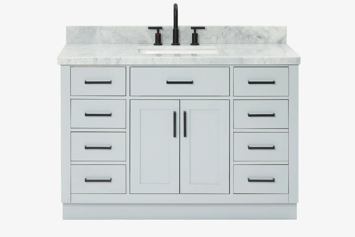 Ariel hepburn 48-49 in. rectangle sink bathroom vanity with  countertop 0.75-1.5 edge