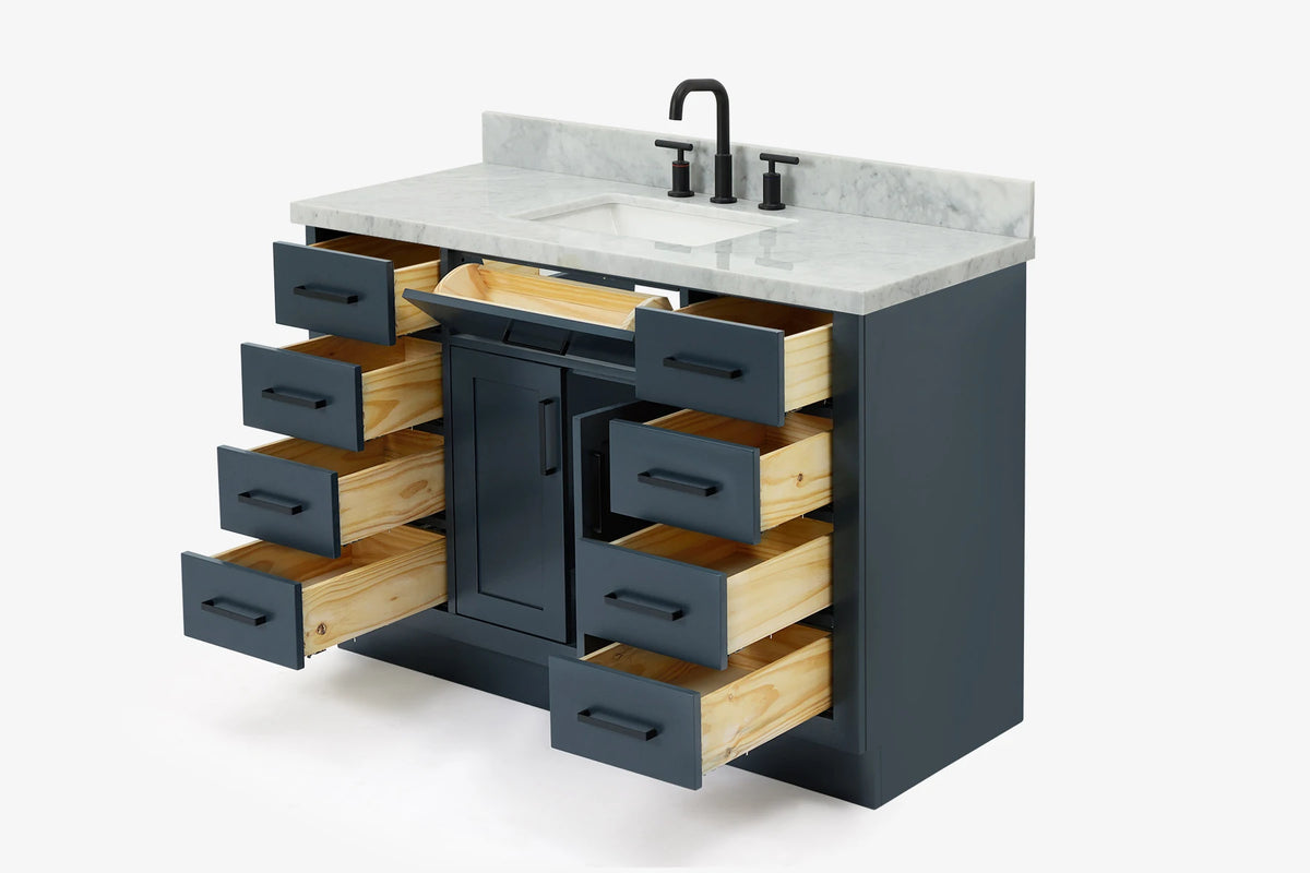 Ariel hepburn 48-49 in. rectangle sink bathroom vanity with  countertop 0.75-1.5 edge