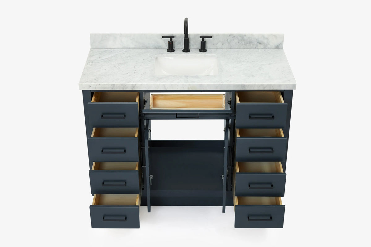Ariel hepburn 48-49 in. rectangle sink bathroom vanity with  countertop 0.75-1.5 edge