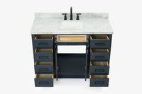 Ariel hepburn 48-49 in. rectangle sink bathroom vanity with  countertop 0.75-1.5 edge