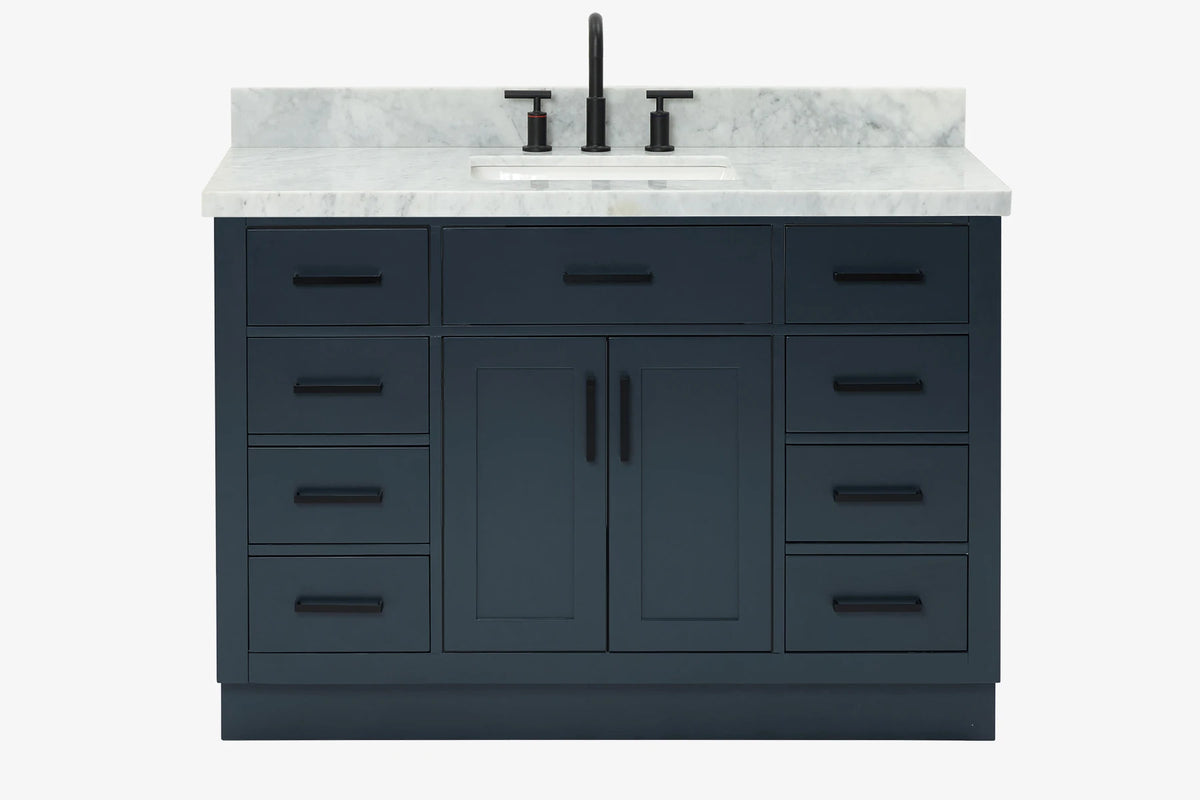 Ariel hepburn 48-49 in. rectangle sink bathroom vanity with  countertop 0.75-1.5 edge