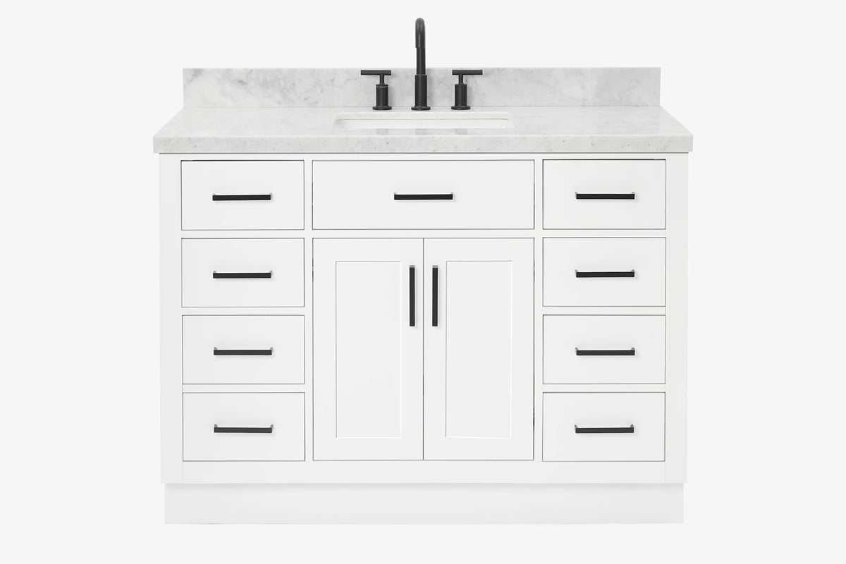 Ariel hepburn 48-49 in. rectangle sink bathroom vanity with  countertop 0.75-1.5 edge