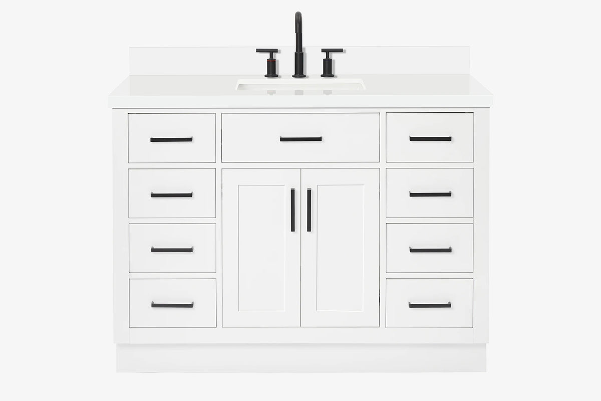 Ariel hepburn 48-49 in. rectangle sink bathroom vanity with  countertop 0.75-1.5 edge