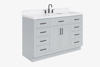 Ariel hepburn 54-55 in. rectangle sink bathroom vanity with countertop 0.75-1.5in. edge