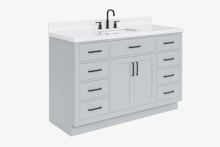 Ariel hepburn 54-55 in. rectangle sink bathroom vanity with countertop 0.75-1.5in. edge