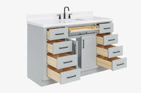 Ariel hepburn 54-55 in. rectangle sink bathroom vanity with countertop 0.75-1.5in. edge