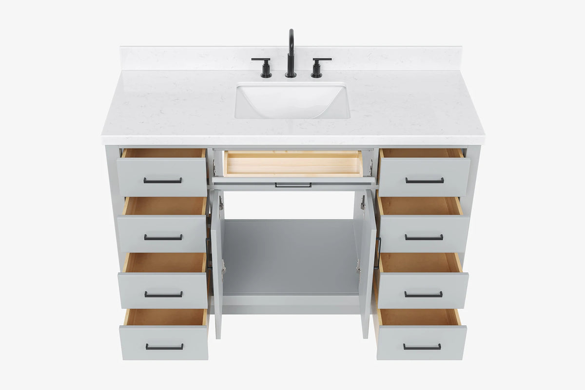 Ariel hepburn 54-55 in. rectangle sink bathroom vanity with countertop 0.75-1.5in. edge