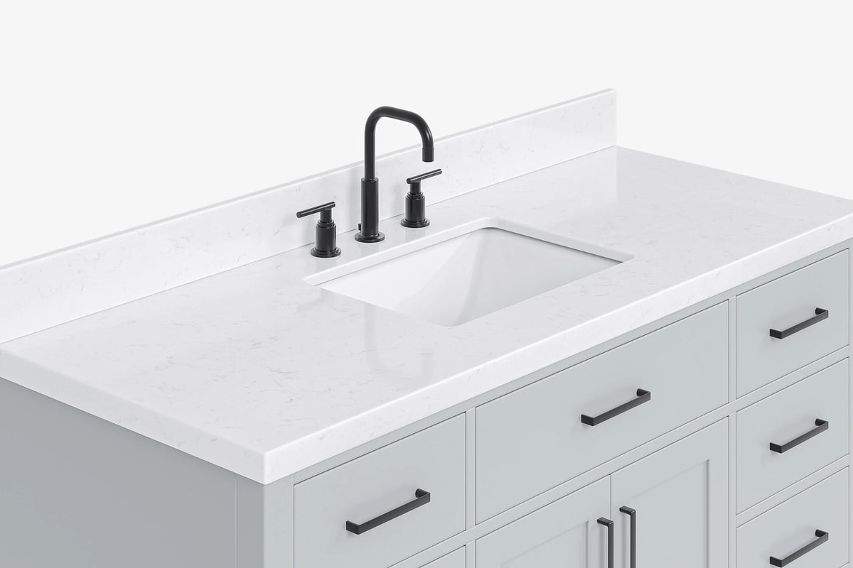 Ariel hepburn 54-55 in. rectangle sink bathroom vanity with countertop 0.75-1.5in. edge