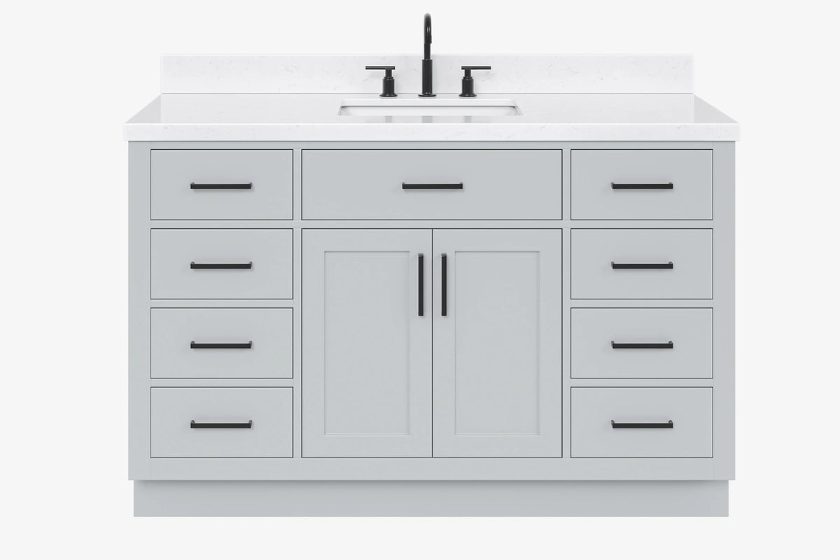 Ariel hepburn 54-55 in. rectangle sink bathroom vanity with countertop 0.75-1.5in. edge