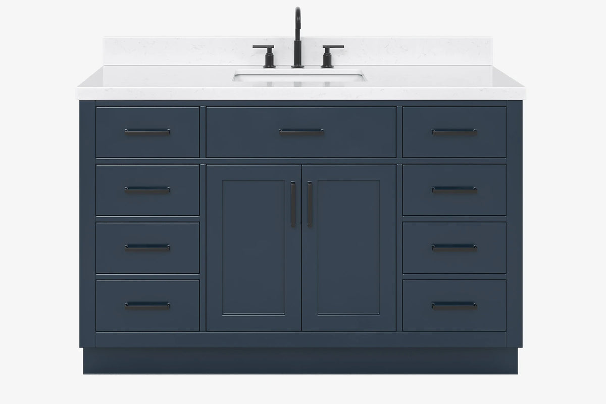 Ariel hepburn 54-55 in. rectangle sink bathroom vanity with countertop 0.75-1.5in. edge