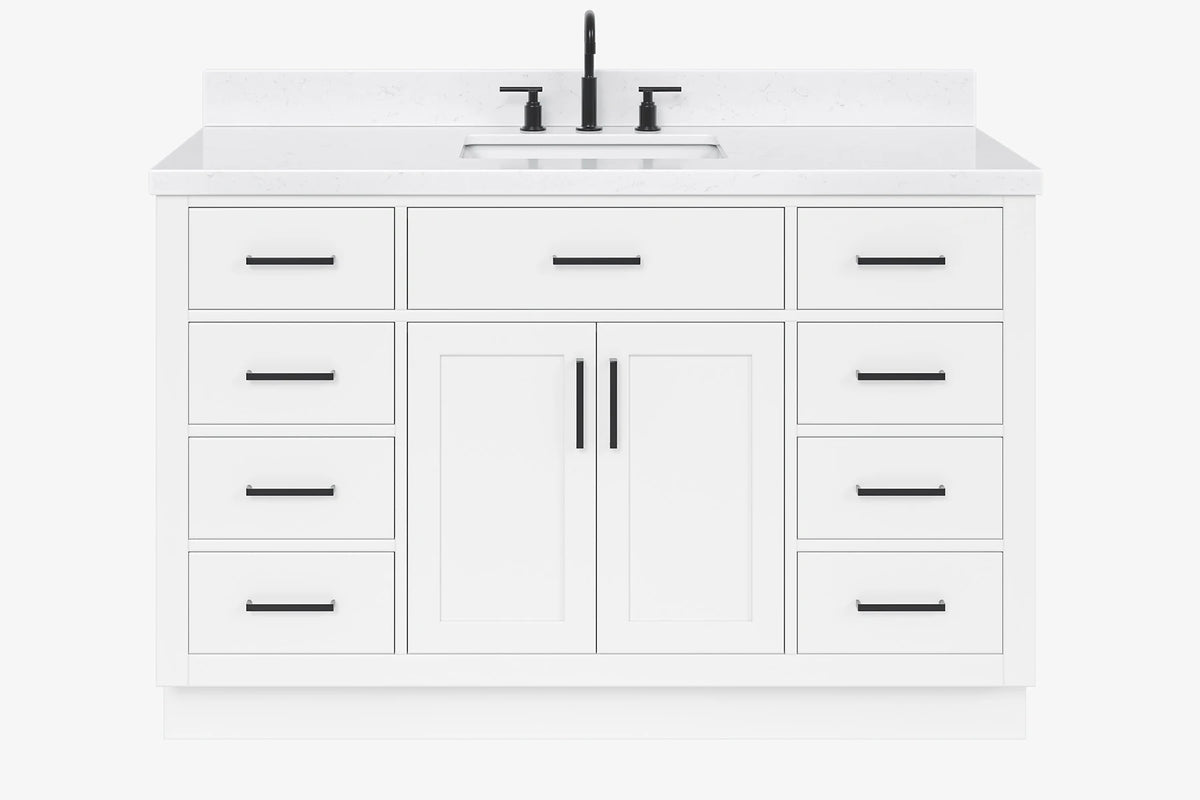 Ariel hepburn 54-55 in. rectangle sink bathroom vanity with countertop 0.75-1.5in. edge