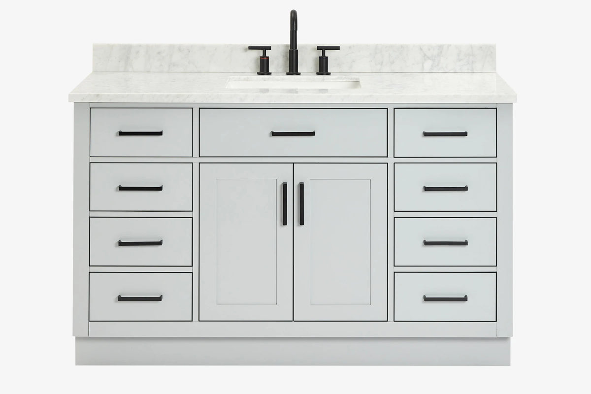 Ariel hepburn 54-55 in. rectangle sink bathroom vanity with countertop 0.75-1.5in. edge