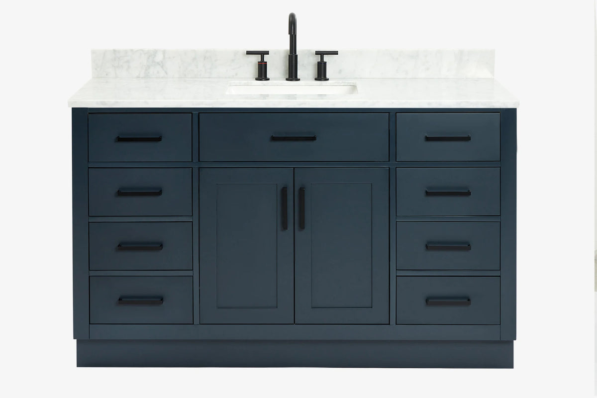 Ariel hepburn 54-55 in. rectangle sink bathroom vanity with countertop 0.75-1.5in. edge