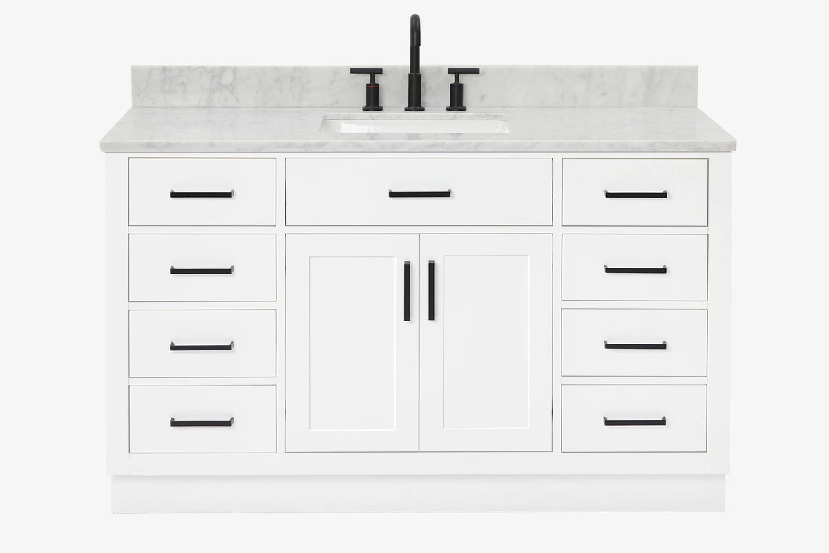 Ariel hepburn 54-55 in. rectangle sink bathroom vanity with countertop 0.75-1.5in. edge
