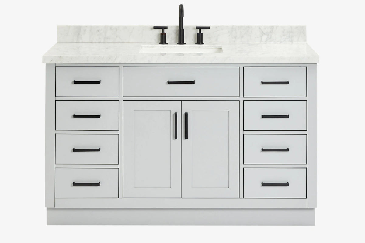 Ariel hepburn 54-55 in. rectangle sink bathroom vanity with countertop 0.75-1.5in. edge