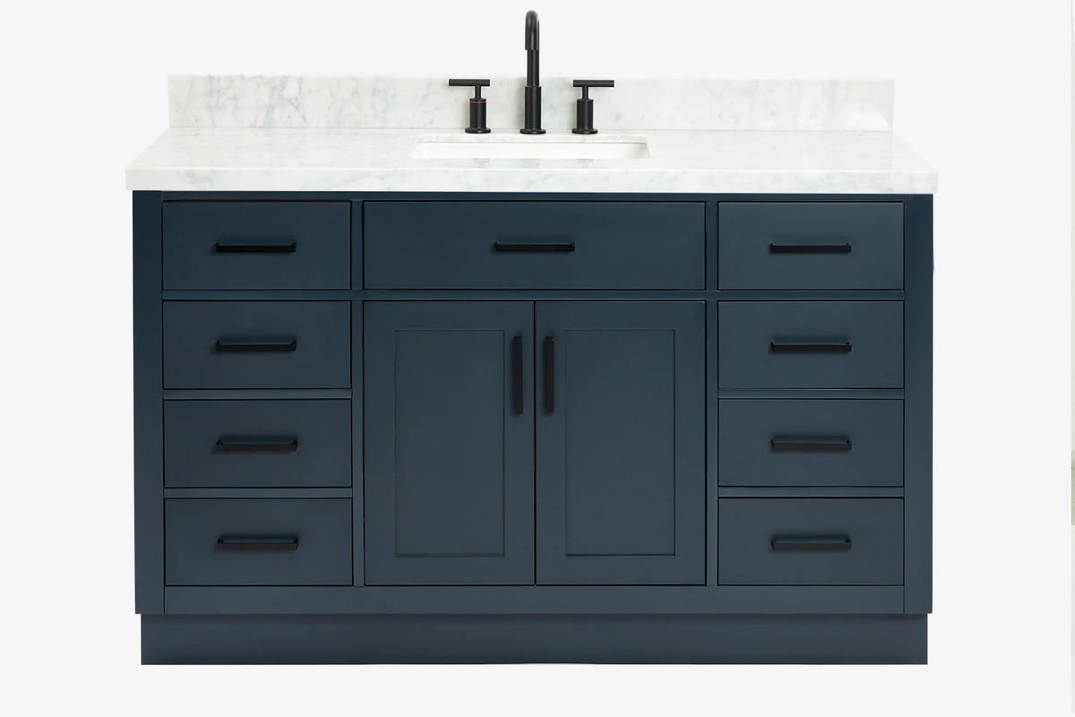 Ariel hepburn 54-55 in. rectangle sink bathroom vanity with countertop 0.75-1.5in. edge