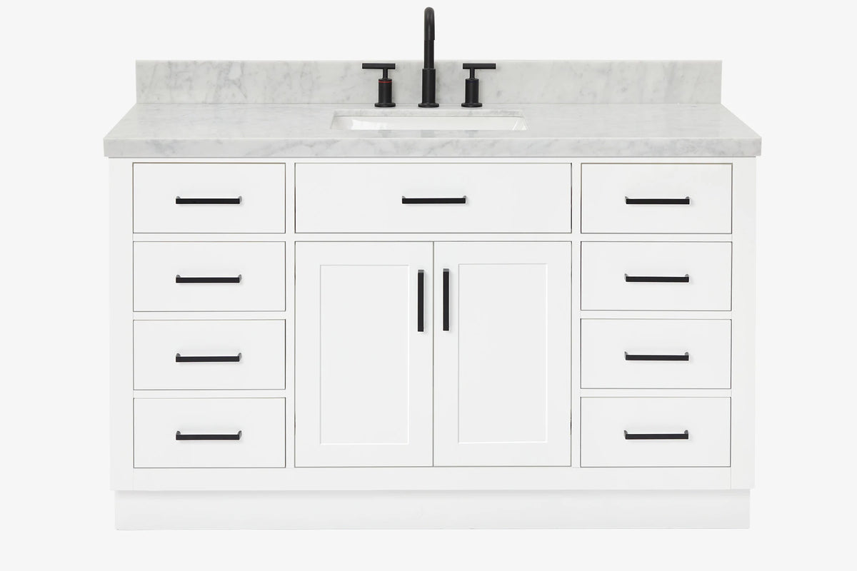 Ariel hepburn 54-55 in. rectangle sink bathroom vanity with countertop 0.75-1.5in. edge