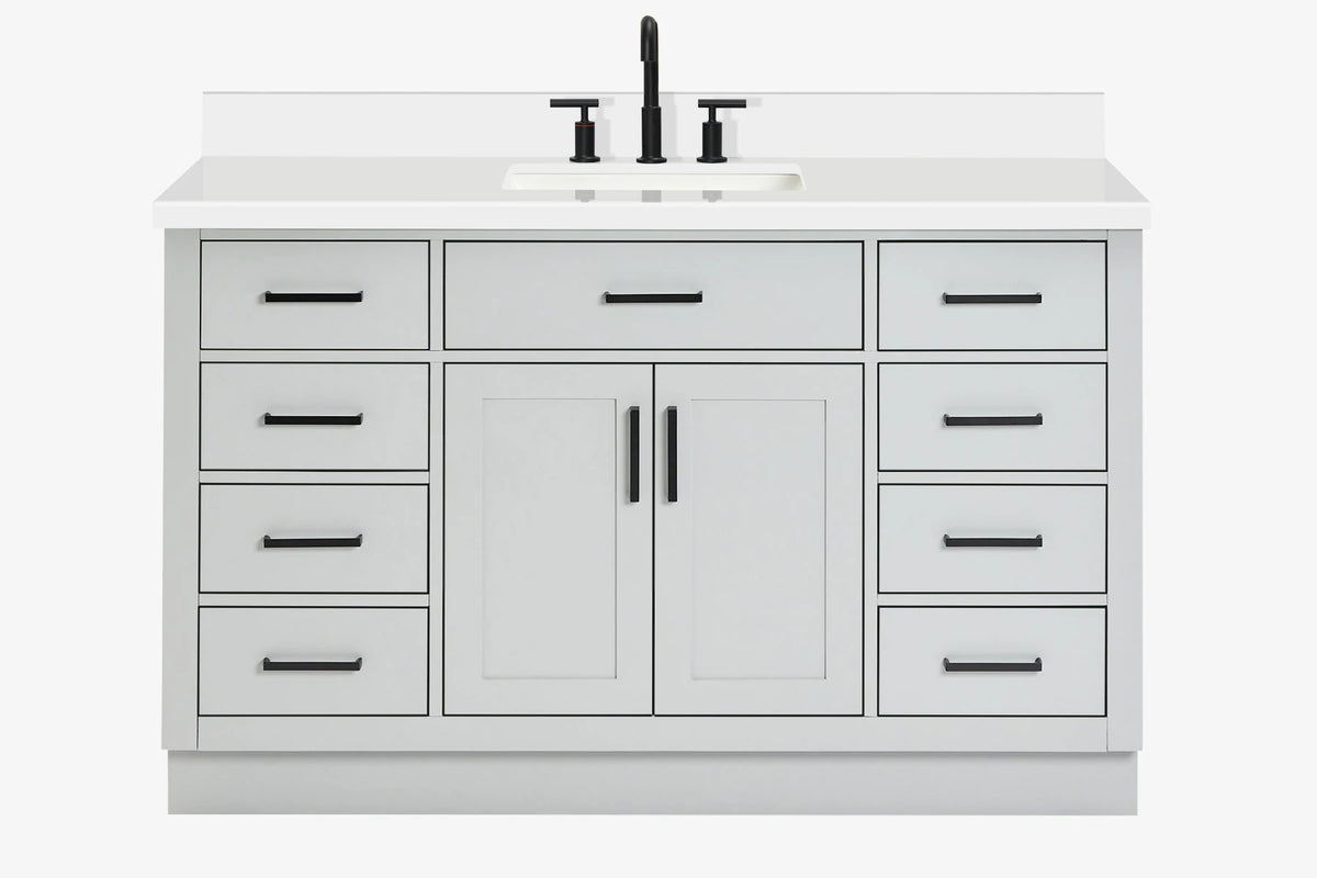 Ariel hepburn 54-55 in. rectangle sink bathroom vanity with countertop 0.75-1.5in. edge