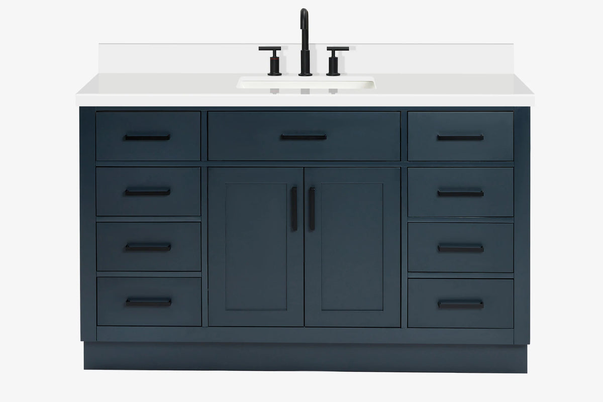 Ariel hepburn 54-55 in. rectangle sink bathroom vanity with countertop 0.75-1.5in. edge