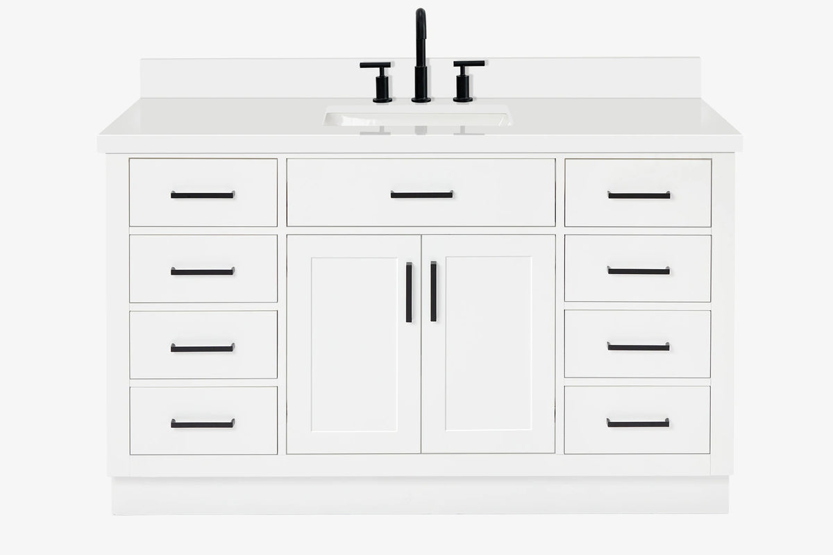 Ariel hepburn 54-55 in. rectangle sink bathroom vanity with countertop 0.75-1.5in. edge