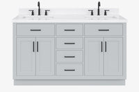 Ariel hepburn 61-62 in. double rectangle sink vanity with 0.75-1.5 in. countertop